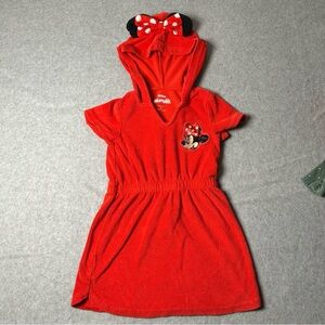 Disney Red Minnie Mouse Hooded Kids Dress
